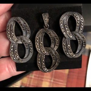 Antique looking earrings and pendant